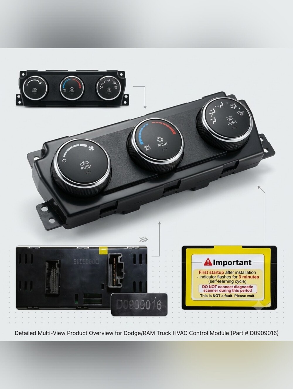 A/C Climate Control Module Panel For 2011-2012 Dodge RAM 1500 NEW